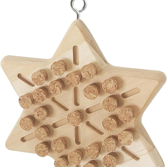 Portable Bird Cage Toy Parrot Chew Plug - Natural Cork Wooden Toy with Tiger Skin Texture for African Grey Timneh Congo Parrots.