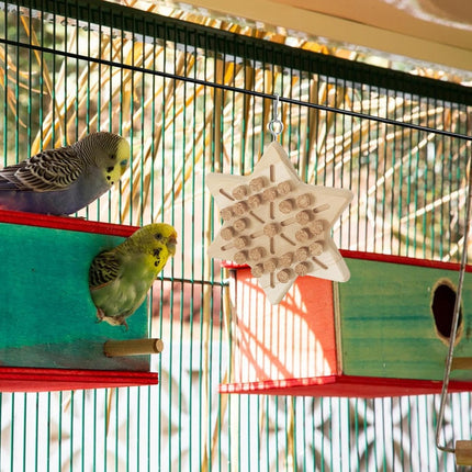 Portable Bird Cage Toy Parrot Chew Plug - Natural Cork Wooden Toy with Tiger Skin Texture for African Grey Timneh Congo Parrots.