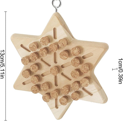 Portable Bird Cage Toy Parrot Chew Plug - Natural Cork Wooden Toy with Tiger Skin Texture for African Grey Timneh Congo Parrots.