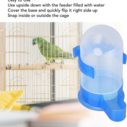 Automatic Hanging Bird Cage Waterer 1 Piece - Plastic Drinker for Quail, Tiger Skin Parrot, Lovebird, Canary and Other Birds.