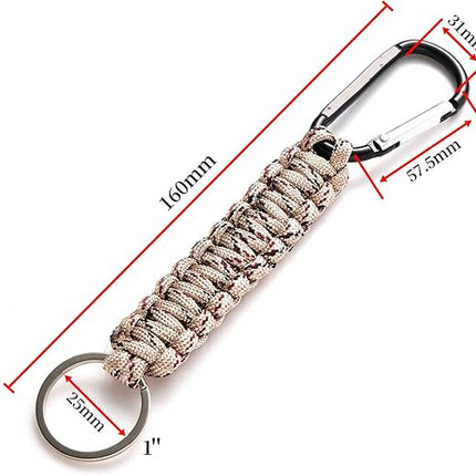 5 Pack Karabiner Keychains with Woven Lanyard Musket Hook for Outdoor Camping Hiking Backpacks.