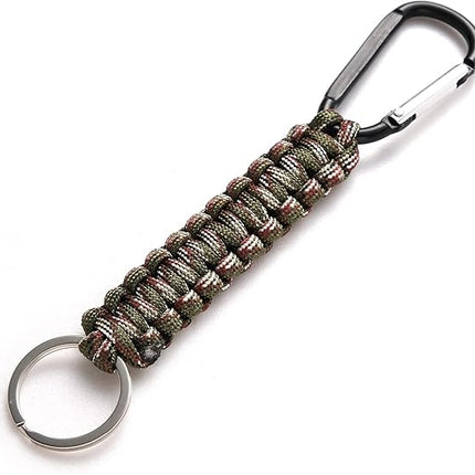 5 Pack Karabiner Keychains with Woven Lanyard Musket Hook for Outdoor Camping Hiking Backpacks.