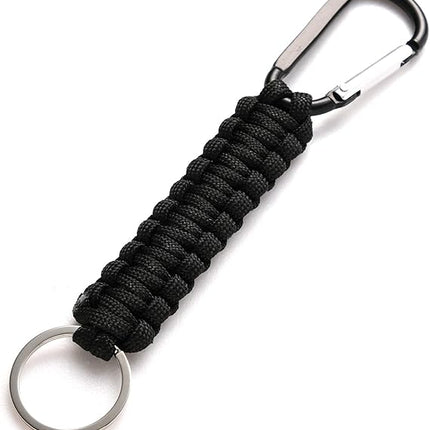 5 Pack Karabiner Keychains with Woven Lanyard Musket Hook for Outdoor Camping Hiking Backpacks.