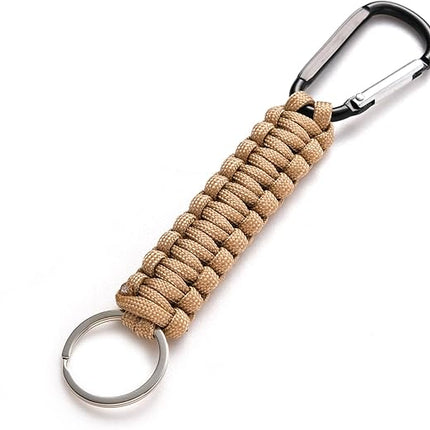 5 Pack Karabiner Keychains with Woven Lanyard Musket Hook for Outdoor Camping Hiking Backpacks.