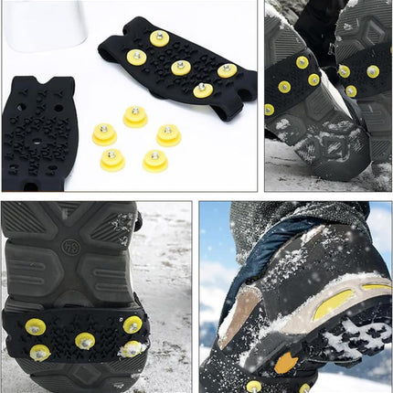 Anti-Slip Five-Claw Ice Grips for Shoes - Provides Grip for Walking Hiking Snow and Ice Adventures.