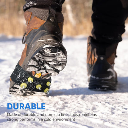 Anti-Slip Five-Claw Ice Grips for Shoes - Provides Grip for Walking Hiking Snow and Ice Adventures.