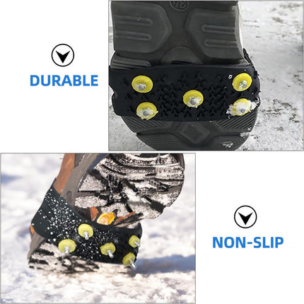 Anti-Slip Five-Claw Ice Grips for Shoes - Provides Grip for Walking Hiking Snow and Ice Adventures.