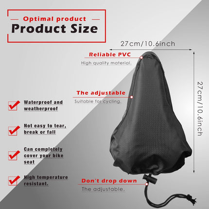 2 Pack Bicycle Saddle Bags Black and Hidden Blue Waterproof Rainproof Material Universal Bike Seat Cover Accessories for Men Women.