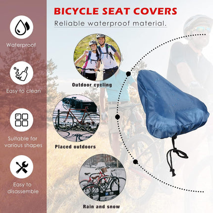 2 Pack Bicycle Saddle Bags Black and Hidden Blue Waterproof Rainproof Material Universal Bike Seat Cover Accessories for Men Women.
