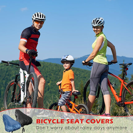 2 Pack Bicycle Saddle Bags Black and Hidden Blue Waterproof Rainproof Material Universal Bike Seat Cover Accessories for Men Women.