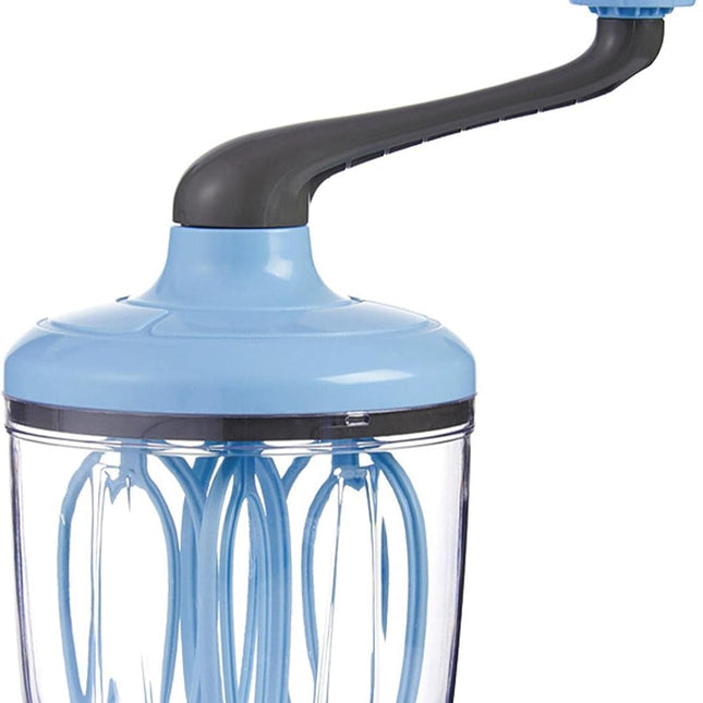 Manual Egg Beater Blue Handheld Butter Mixer Kitchen Baking Tool Accessory.