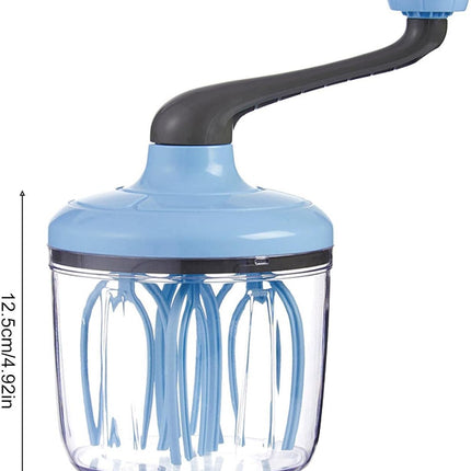 Manual Egg Beater Blue Handheld Butter Mixer Kitchen Baking Tool Accessory.