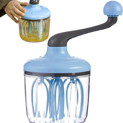 Manual Egg Beater Blue Handheld Butter Mixer Kitchen Baking Tool Accessory.