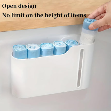 Multifunctional Wall-Mounted Storage Rack Set No Drilling Required Trash Bag Holder Bathroom Dispenser.