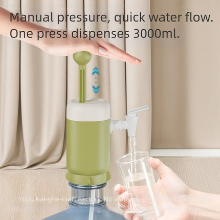 Manual Pneumatic Water Pump Green with Food-Grade Silicone Hose Suitable for Large Capacity Containers.