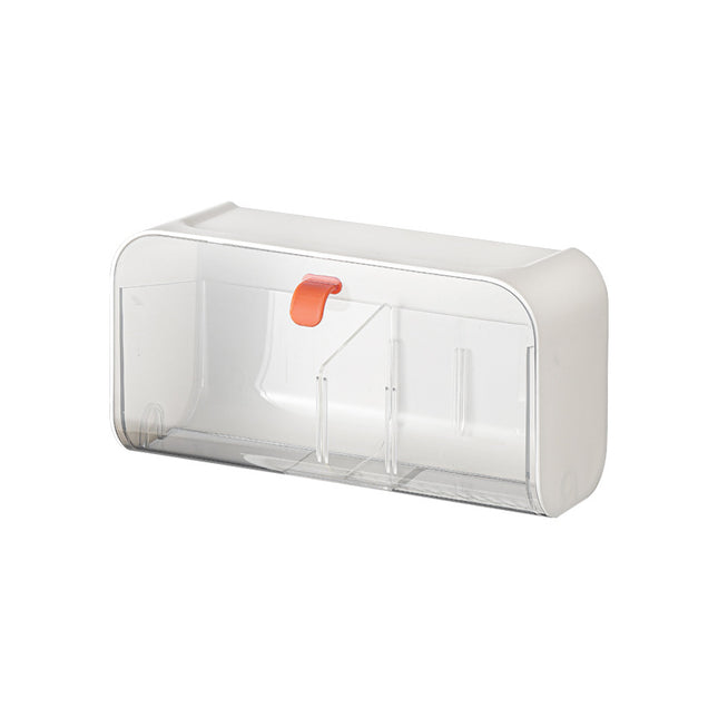 White Storage Box with Lid for Cotton Swabs Cotton Pads Toothpicks Household Organizer.
