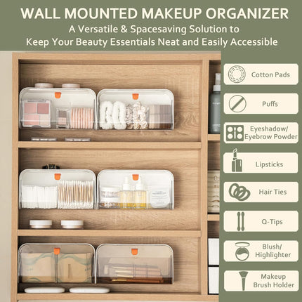 White Storage Box with Lid for Cotton Swabs Cotton Pads Toothpicks Household Organizer.
