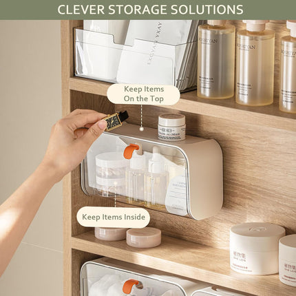 White Storage Box with Lid for Cotton Swabs Cotton Pads Toothpicks Household Organizer.