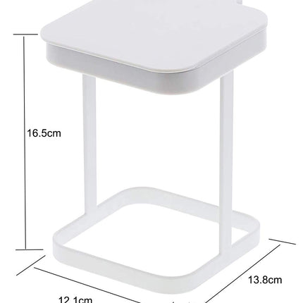White Kitchen Bedroom Trash Can Rack - 1 Piece Waste Bin Holder for Home Kitchen Use.