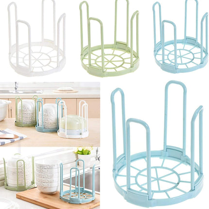 White Plastic Dish Drainer Rack for Kitchen Storage and Drying Tableware.