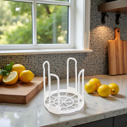 White Plastic Dish Drainer Rack for Kitchen Storage and Drying Tableware.
