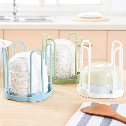 White Plastic Dish Drainer Rack for Kitchen Storage and Drying Tableware.