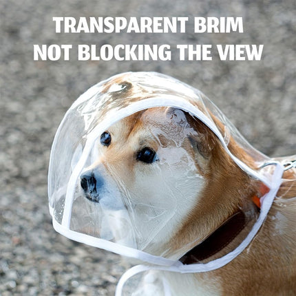 Transparent Dog Raincoat Medium Size - Portable Puppy Rain Jacket with Cape and Hood - Waterproof Outdoor Pet Apparel.