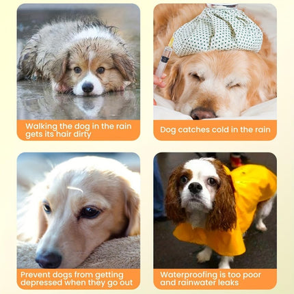 Transparent Dog Raincoat Medium Size - Portable Puppy Rain Jacket with Cape and Hood - Waterproof Outdoor Pet Apparel.