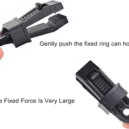 8 Pack Black Tarp Clips with Eyelets Heavy Duty Tent Canvas Clamps for Camping Caravan Awning Boat Outdoor Use.