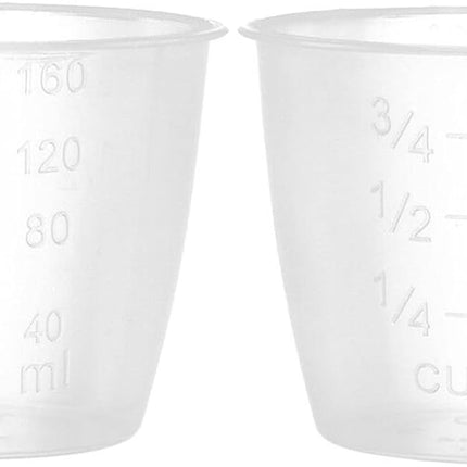 2 Pack Transparent 3/4 Cup Double Rimmed Pet Food Measuring Cups for Dog Food and Rice.