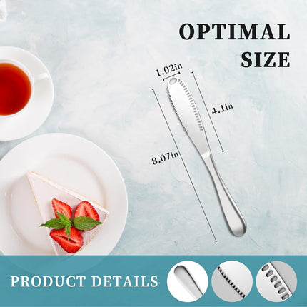 2 Pack 3-in-1 Stainless Steel Butter Spreader with Holes Cold Butter Knife Suitable for Cheese Peanuts.