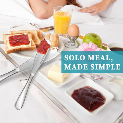 2 Pack 3-in-1 Stainless Steel Butter Spreader with Holes Cold Butter Knife Suitable for Cheese Peanuts.