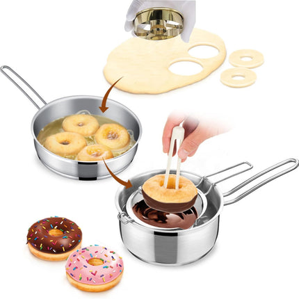 2 Pack 3.86 Inch Stainless Steel Donut Molds Professional Baking Tools for Perfect Donuts Bagels Cookies and More.