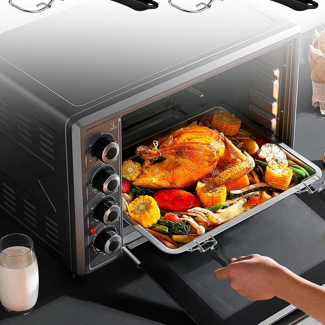2-Piece Air Fryer Oven Baking Tray Puller Set - Oven Rack Puller Clip Handle Accessory for Air Fryers and Ovens.