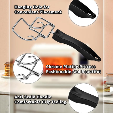 2-Piece Air Fryer Oven Baking Tray Puller Set - Oven Rack Puller Clip Handle Accessory for Air Fryers and Ovens.
