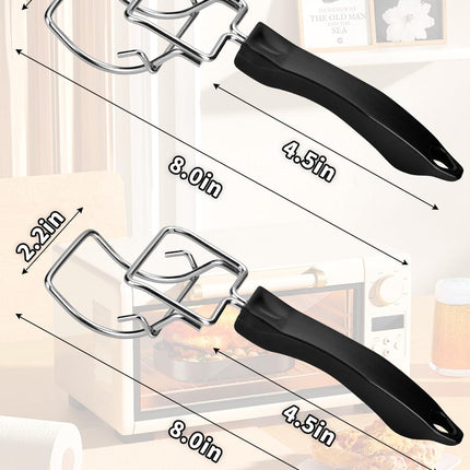 2-Piece Air Fryer Oven Baking Tray Puller Set - Oven Rack Puller Clip Handle Accessory for Air Fryers and Ovens.