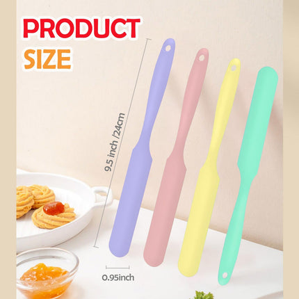 4 Piece Silicone Scraper Set 24cm Flexible Spatulas for Mixing Spreading Jars Bottles.
