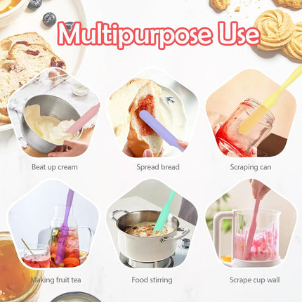 4 Piece Silicone Scraper Set 24cm Flexible Spatulas for Mixing Spreading Jars Bottles.