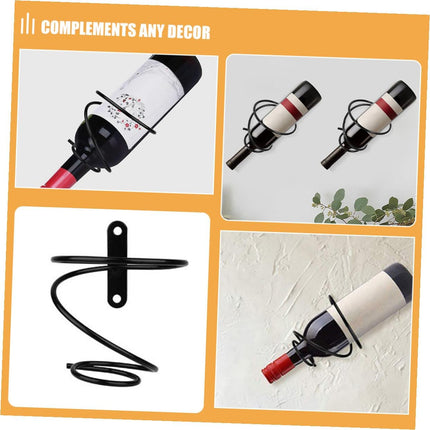 2-Pack Mini Wine Rack Countertop Display Stand for 1 Bottle Space-Saving Iron Storage Holder for Home Kitchens Bars.