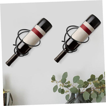 2-Pack Mini Wine Rack Countertop Display Stand for 1 Bottle Space-Saving Iron Storage Holder for Home Kitchens Bars.