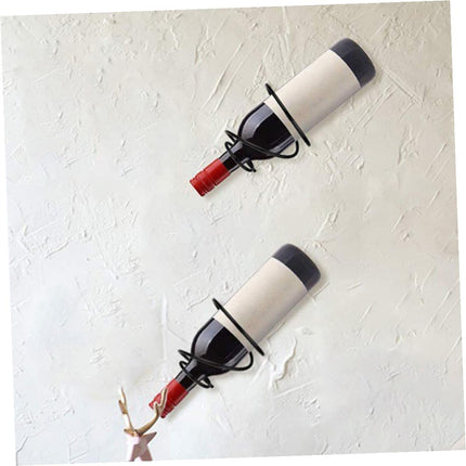 2-Pack Mini Wine Rack Countertop Display Stand for 1 Bottle Space-Saving Iron Storage Holder for Home Kitchens Bars.