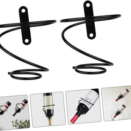 2-Pack Mini Wine Rack Countertop Display Stand for 1 Bottle Space-Saving Iron Storage Holder for Home Kitchens Bars.