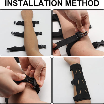 Archery Arm Guards - 1 Piece - Black - Adjustable - Wrist & Forearm Protection - Unisex - Suitable for Teens & Adults.