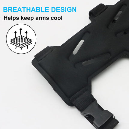 Archery Arm Guards - 1 Piece - Black - Adjustable - Wrist & Forearm Protection - Unisex - Suitable for Teens & Adults.