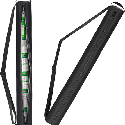 Universal Body Type Black Beer Can Warmer Sleeve for 7 Cans Golf Ball and Bag Warmer.