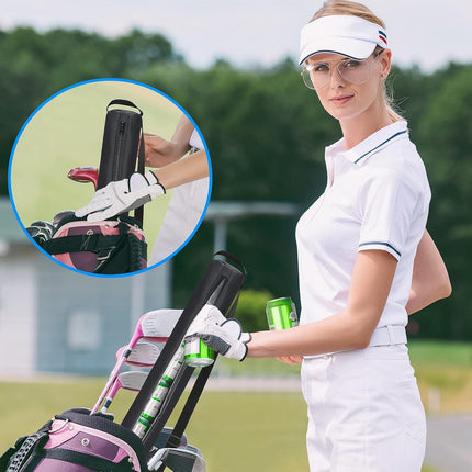 Universal Body Type Black Beer Can Warmer Sleeve for 7 Cans Golf Ball and Bag Warmer.