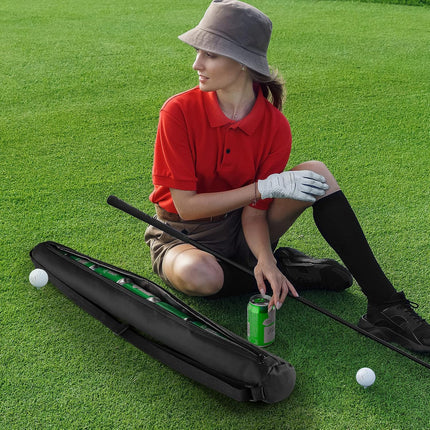 Universal Body Type Black Beer Can Warmer Sleeve for 7 Cans Golf Ball and Bag Warmer.