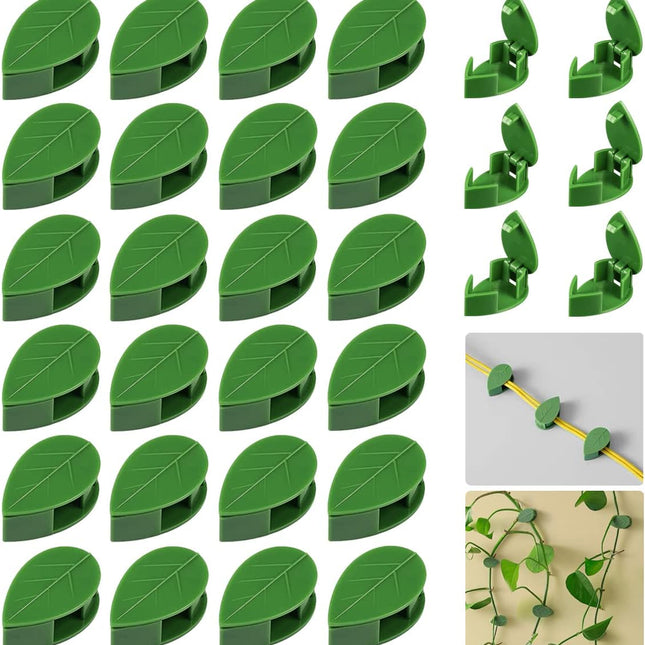 30 Pack Self-Adhesive Plant Clips Invisible Wall Hooks for Climbing Plants Trellis Support Vines Ivy Indoor Outdoor Use.