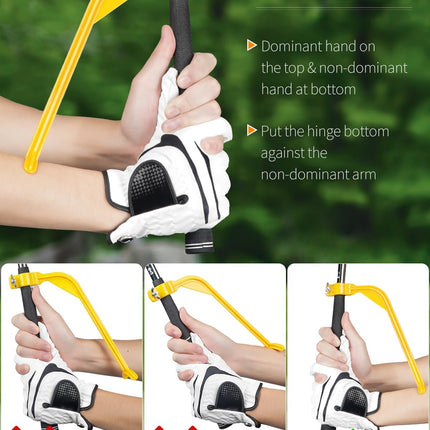 Golf Wrist Trainer Yellow 1 Pack Swing Correction Tool for Beginners Arm Elbow Position Training Accessory.