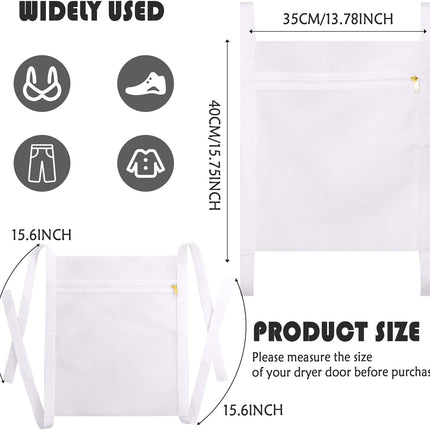 White Sports Shoe Washing and Drying Mesh Bag with Zipper and Straps - Durable Honeycomb Net Bag for Shoes Clothing Laundry - Reusable.